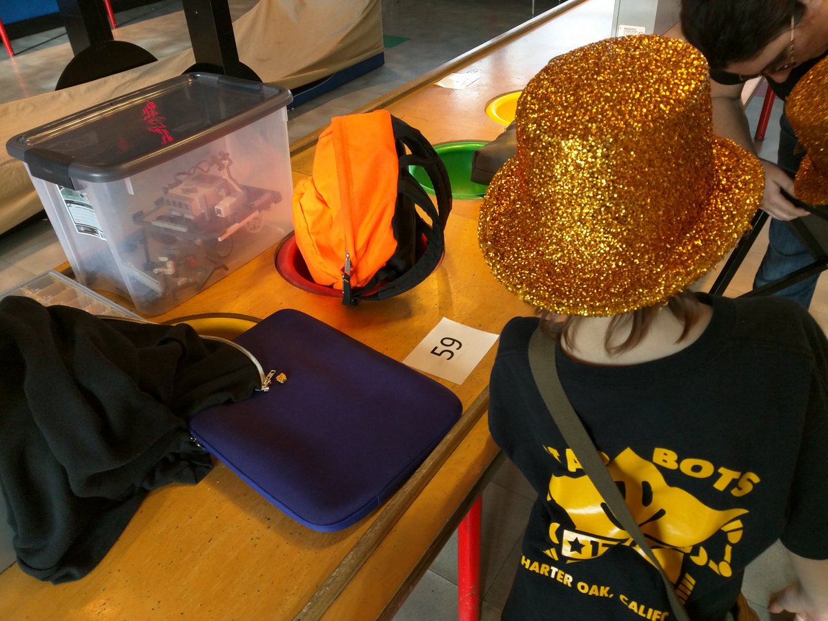 Starbots setting up for FLL Cup...look at our pit number. Seems like a good sign.