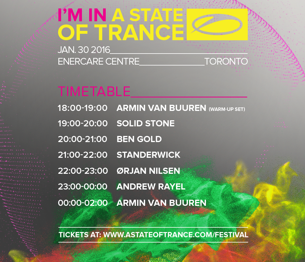 arminvanbuuren's tweet photo. Here is the timetable for @asot in Toronto! See you there or via our livestream? #ASOT750 #ASOT https://t.co/Akhxb24zNW