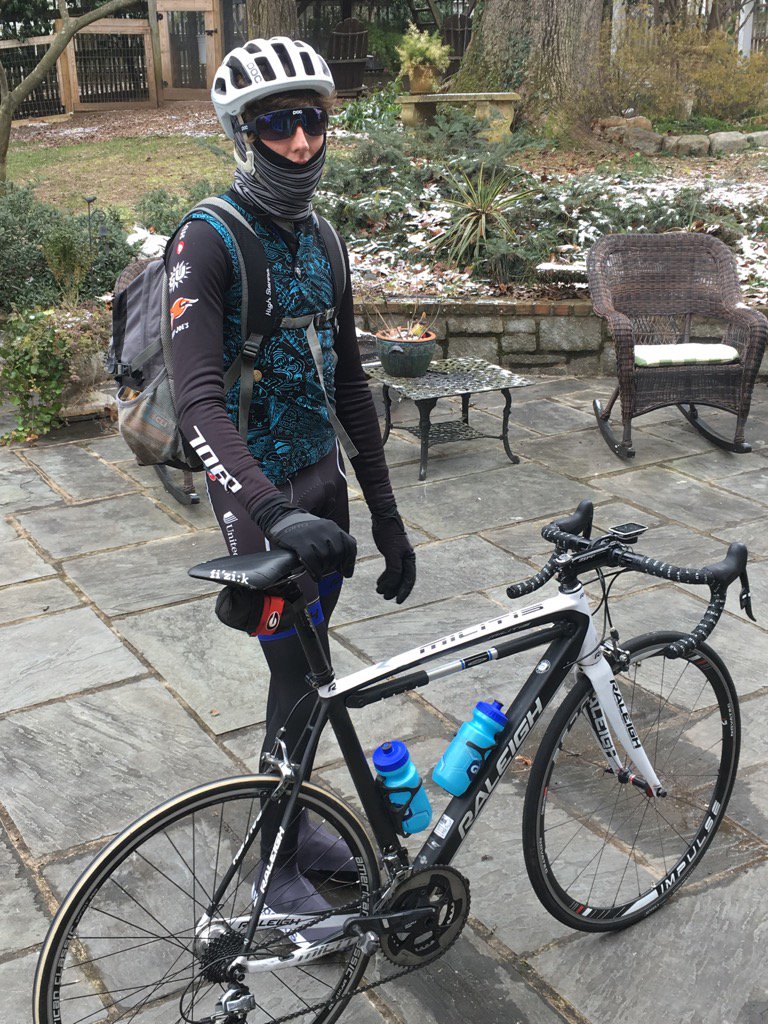 margaretdkaiser's tweet photo. Willem Kaiser - 'it's not that cold.'  Off to Athens on 2 wheels!
#dedicatedcyclist #706Project https://t.co/jqcdf23ptL