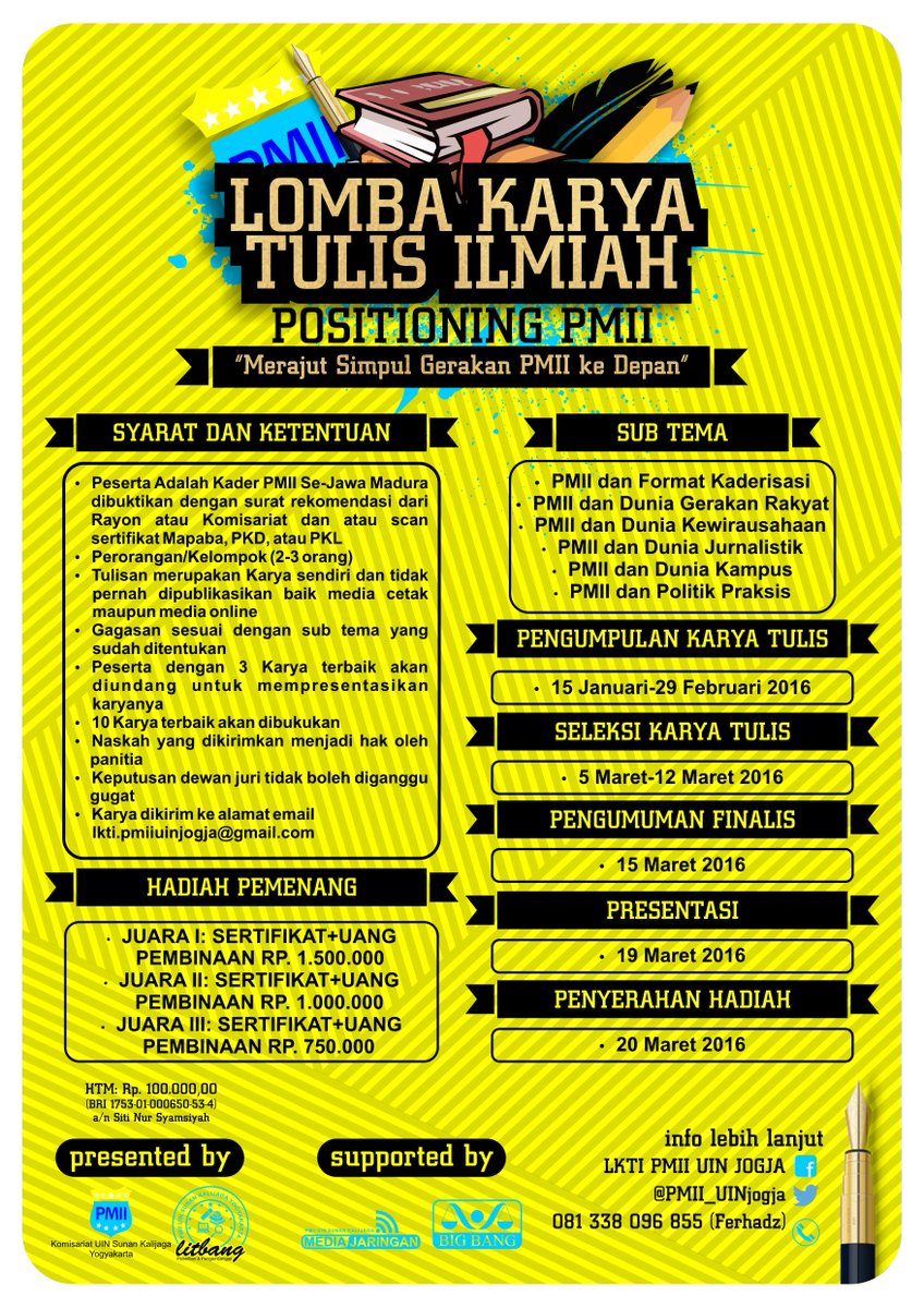 pmiiuinjogja's tweet photo. Mari berpartisipasi sahabat @PC_PMIIKabTasik @suciramadanms @PMII_Gresik @pc_pmiijaktim @pmii_rembang @PMII_Solo https://t.co/vRWYTCl9Ob