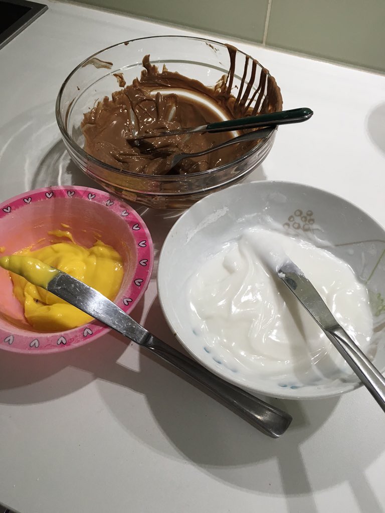 Gemmachance's tweet photo. Homemade Cadbury creme egg (squares) https://t.co/hGKiPYrGZ5