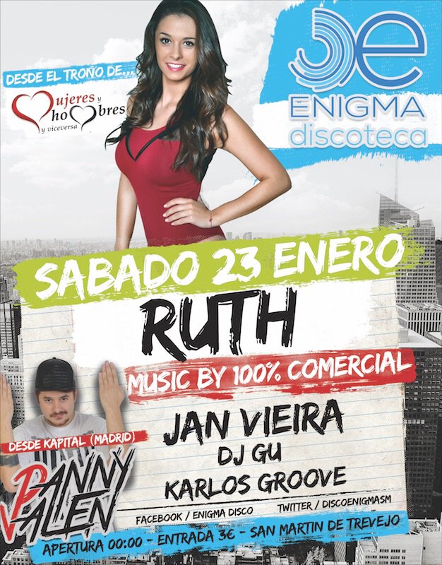 DiscoEnigmaSM's tweet photo. Esta noche! @ruthbasauri !! :) + @JanVieira11 @DannyValenDJ https://t.co/DOkiERs7rC