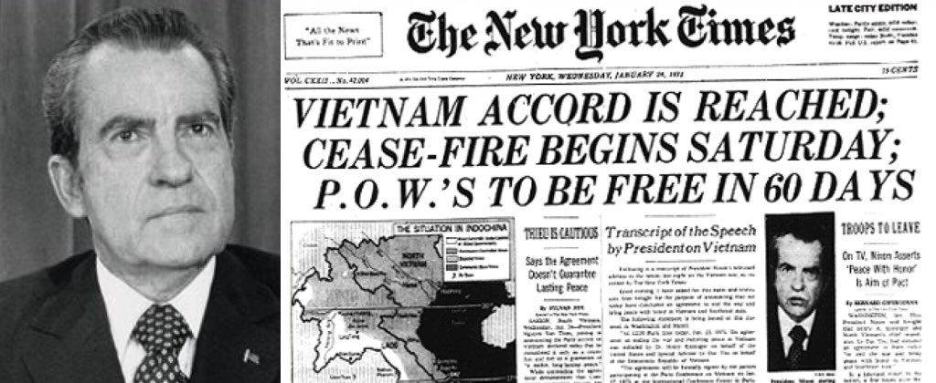 Image result for nixon announced the end of the vietnam war