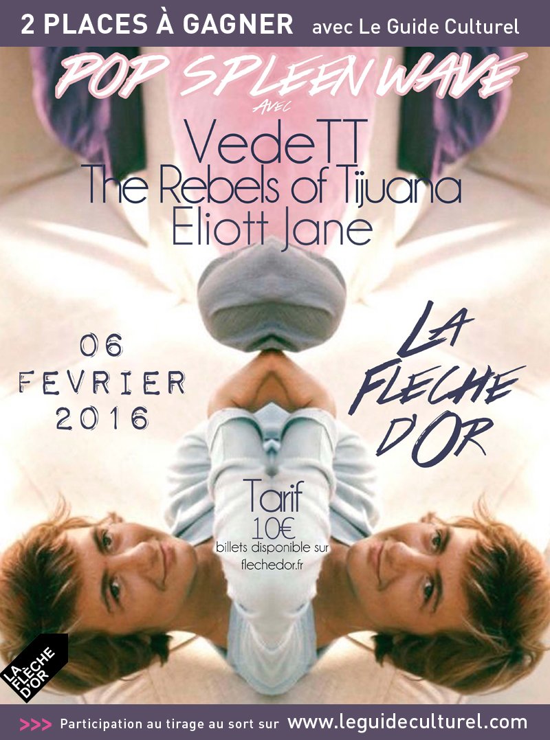 LeGuideCulturel's tweet photo. Places A GAGNER, Pop Sleen Wawe, samedi 6 février 2016, La Flèche d'Or - PARIS (75) sur https://t.co/AUB4Orl22E https://t.co/CDjXoHa2dv