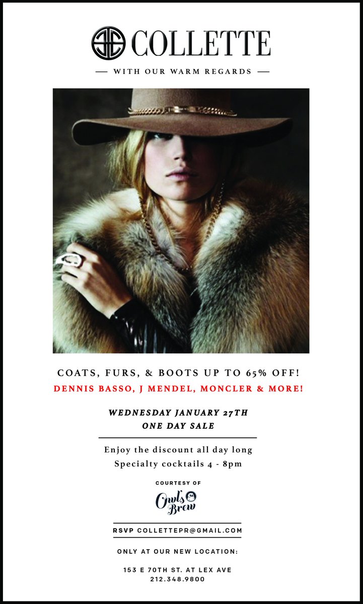 Collettenyc's tweet photo. Baby it's cold outside,so come in get warm and look #blizzard2016 #chic! https://t.co/zFD0BBHSFg