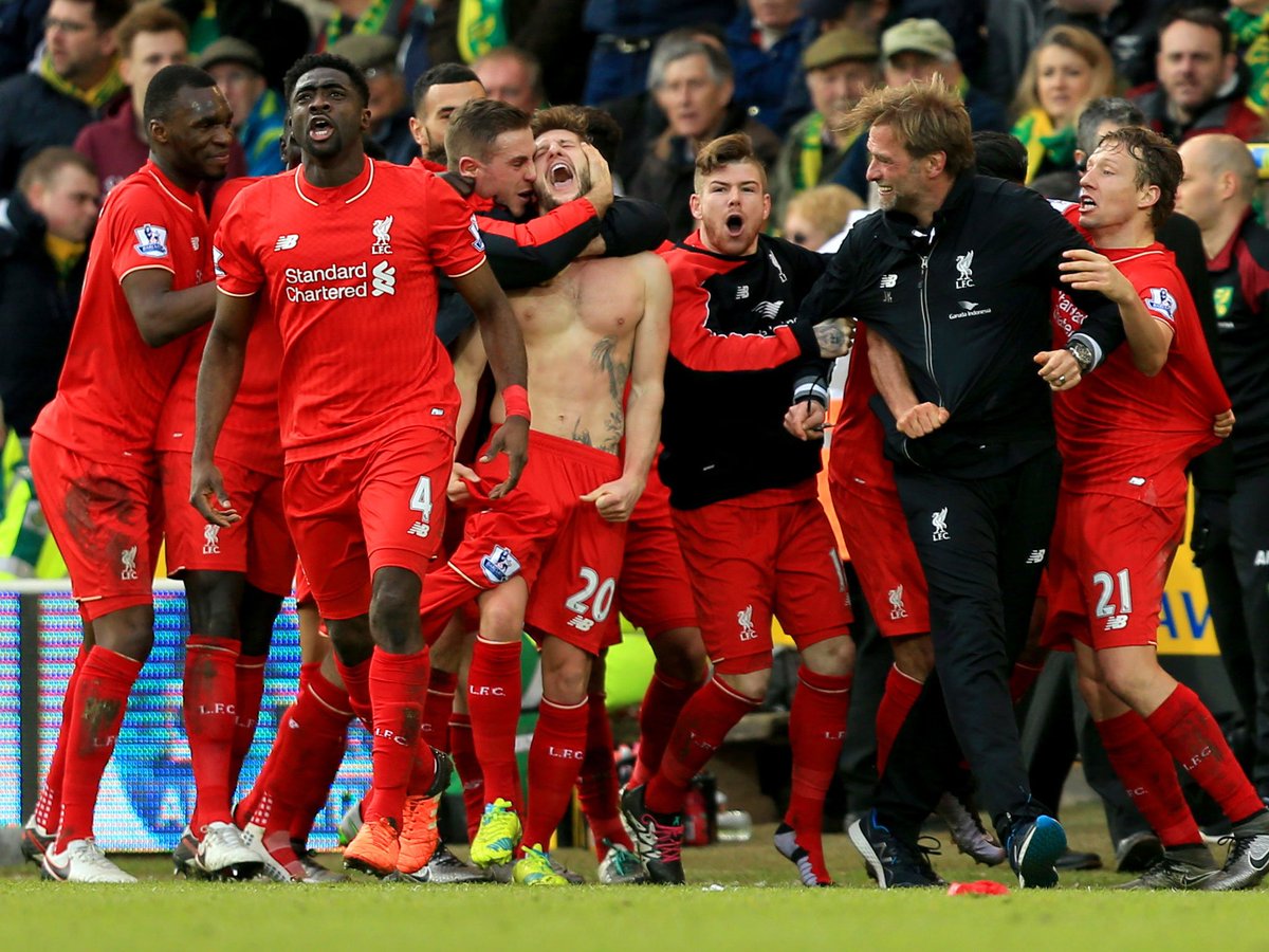 Adam Lallana & James Milner had to double check the score after Norwich 4 - Liverpool ...1200 x 900