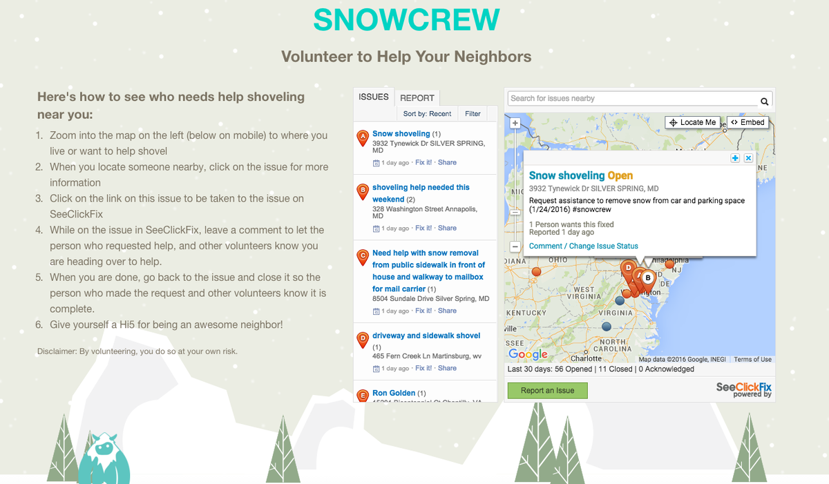 benberkowitz's tweet photo. 4,200 Open snow requests on @SeeClickFix now. See who needs shoveling help with @SnowCrewOrg https://t.co/CTYevtmNJS https://t.co/gFeRVhcAtr