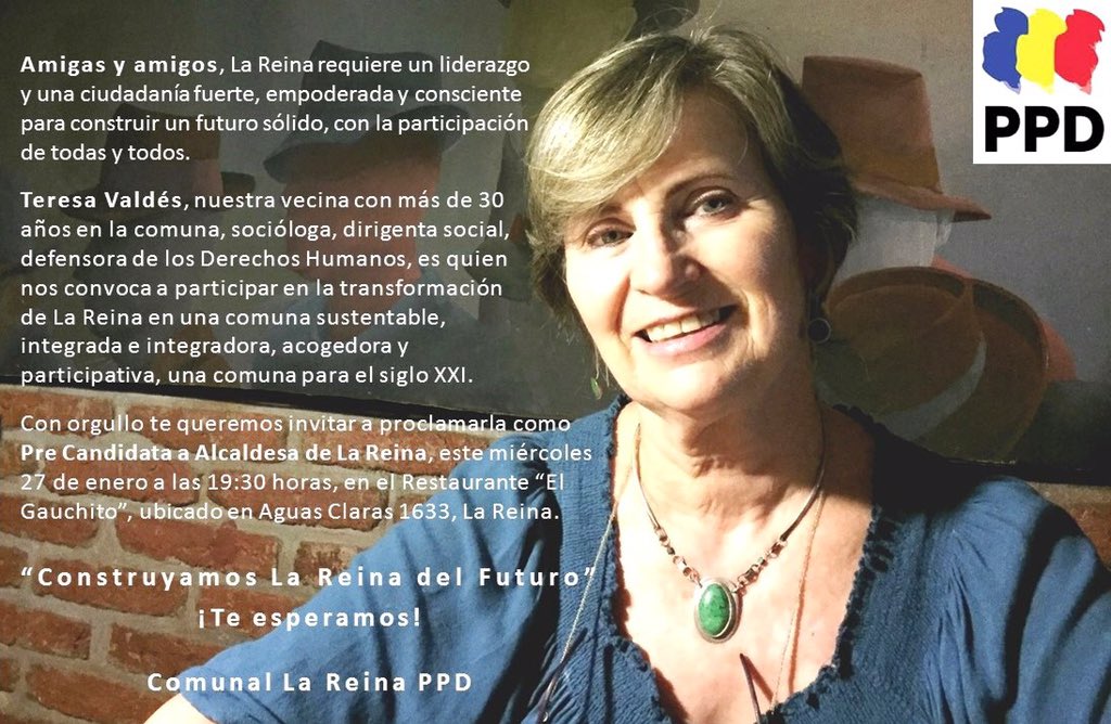 Todas y todos invitados a apoyar mi precandidatura a alcaldesa de La Reina
