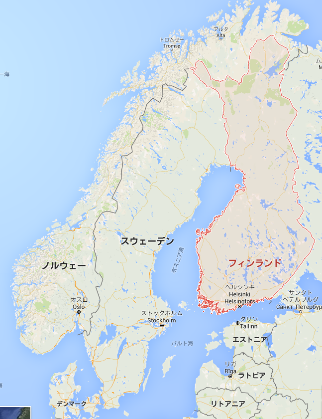 ノルウェーとスウェーデンとフィンランドの位置関係の覚え方 ちんこを