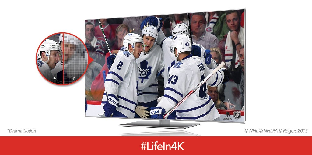 MapleLeafs's tweet photo. Catch the #Leafs in 4K tonight! Go to Rogers ch. 999 on your NextBox 4K. #Lifein4K https://t.co/O0vDkgJFDx