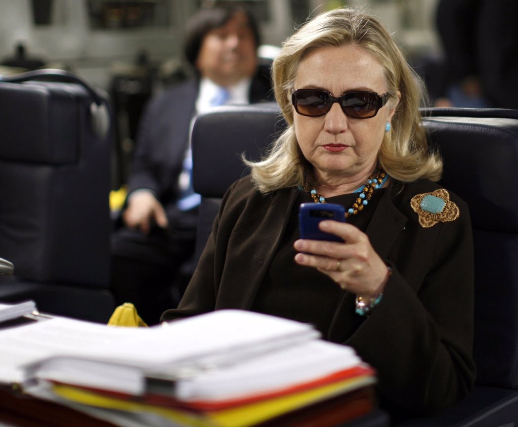 CRNC's tweet photo. "Hey @HillaryClinton can I see your phone?"

"Yeah give me one second" https://t.co/lRTqNZlzbB