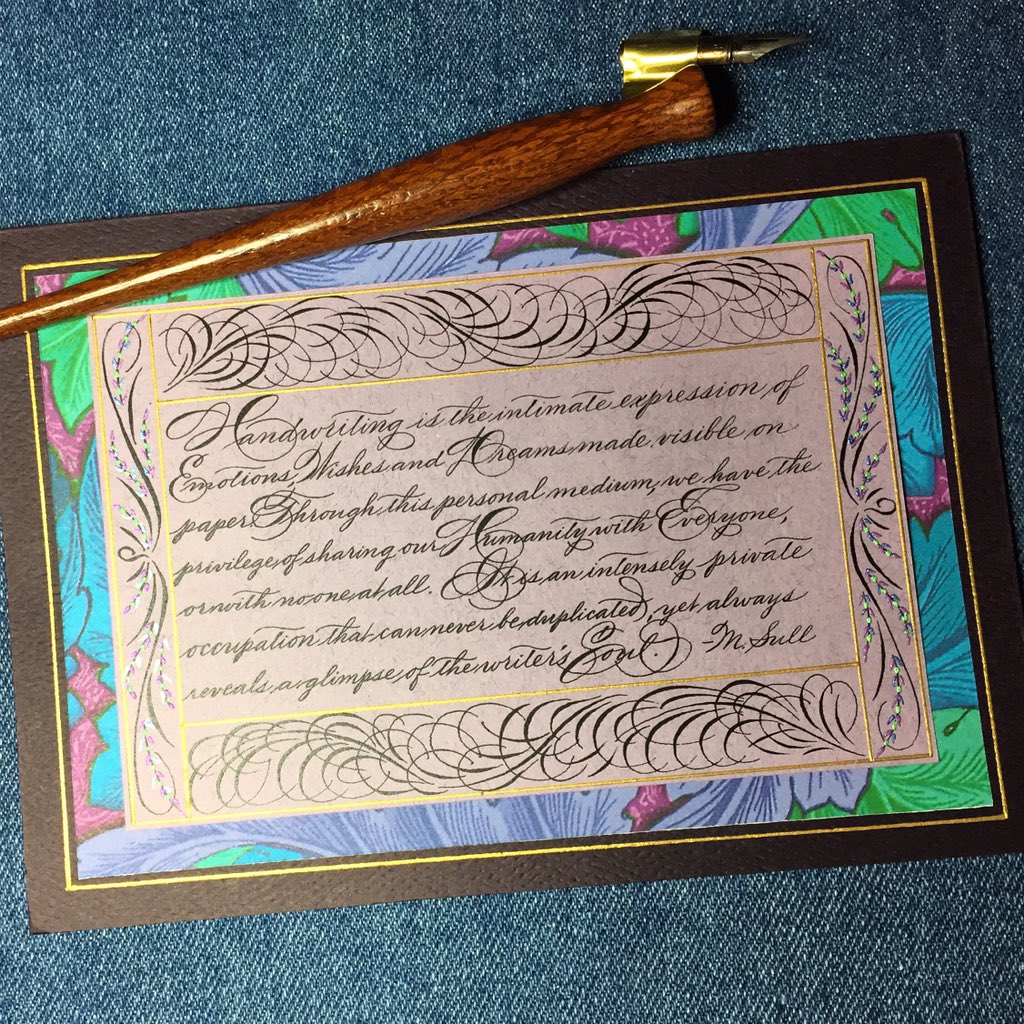 DebESull's tweet photo. National Handwriting Day note by Michael Sull. #americancursive 🖋✍🏼❤️💌 #takeprideinpenmanship https://t.co/yD7lKWiP4Z
