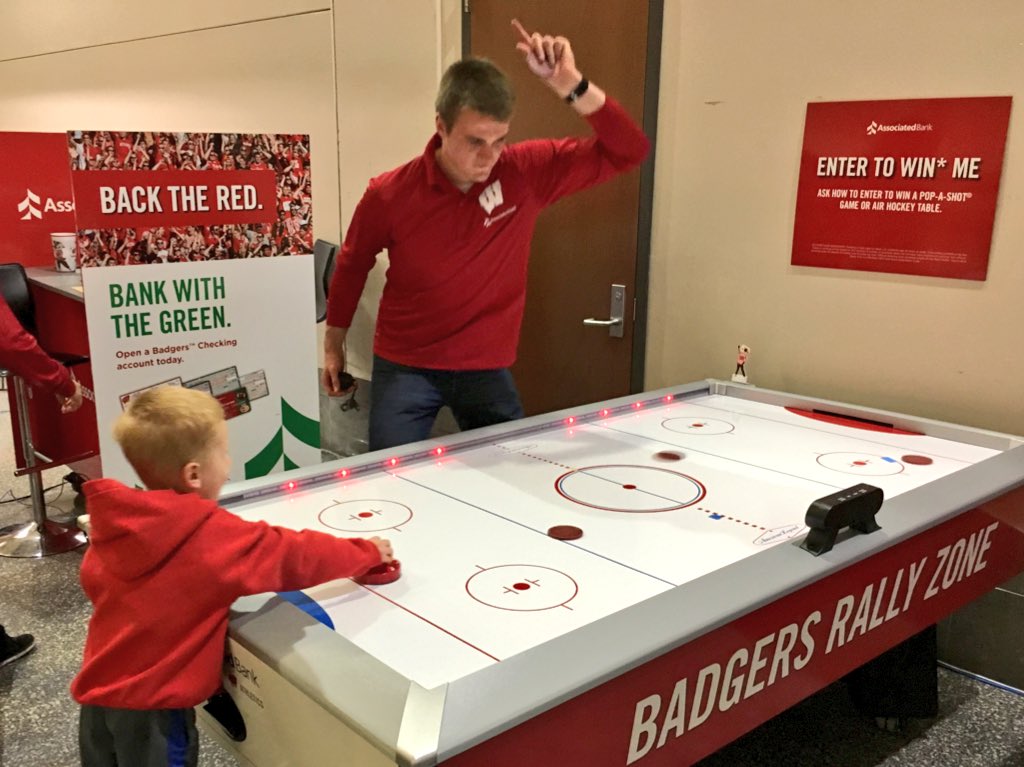 BadgerMHockey's tweet photo. Heading to the Kohl Center tonight? Check out the new Badgers Rally Zone in Sect. 226 presented by @AssociatedBank https://t.co/FflcHegURv