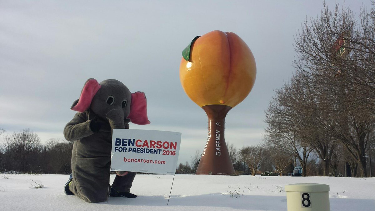 Joestjohn68's tweet photo. #Peanuts adventure takes him to #Gaffney & Blacksburg SC 2 campaign 4 @RealBenCarson today. #bencarson #teamcarsonsc https://t.co/lxVx7u1tuO