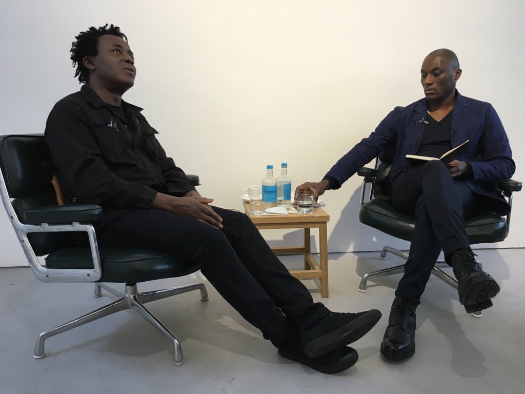 JWALondon's tweet photo. John Akomfrah talks to Ekow Eshun at the Lisson Gallery about proximity, complexity and romanticism. https://t.co/7ZuetkURzU