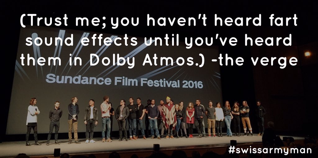 The reviews are in! #sundance #unbridledsound #daniels #dolby #dolbyatmos #farts #SwissArmyMan