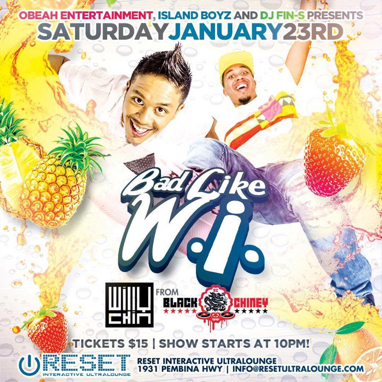 DreadLoxxx's tweet photo. TONIGHT: at Reset Ultra Lounge #BadLikeWI - the @willychinremix // #BlackChiney Edition #Winnipeg #ObeahEverywhere https://t.co/rLnwzHrVUf