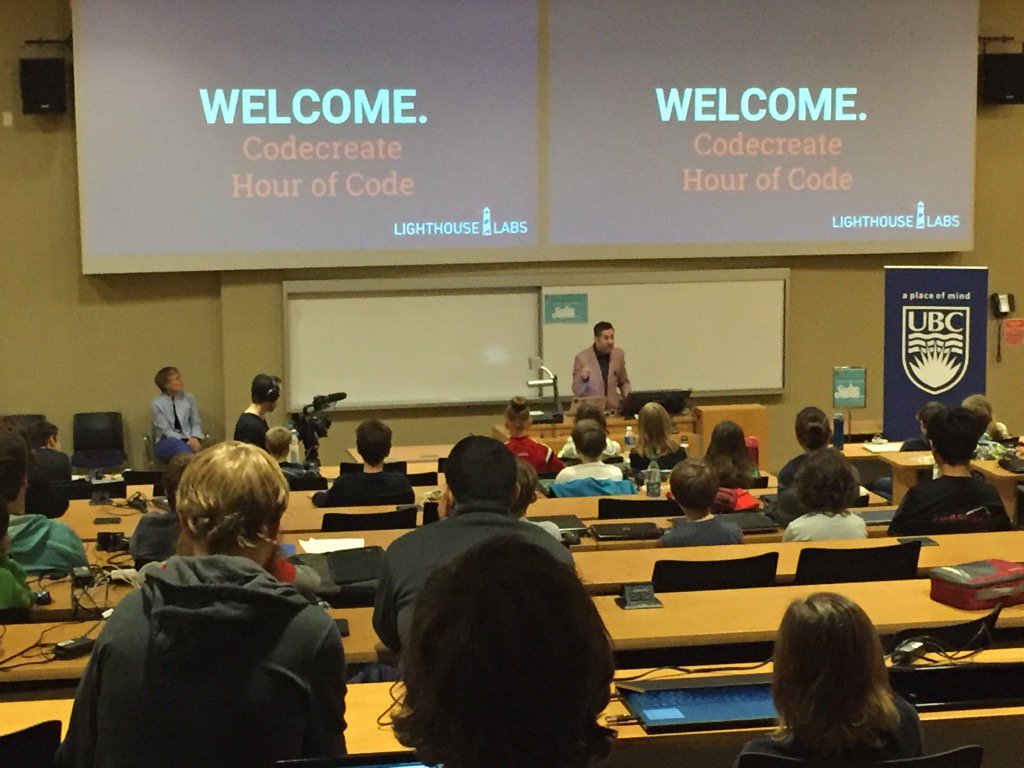 HughGloster's tweet photo. Code Create day underway @UBCedO; tx to MLA Steve Thomson &amp; Mayor Colin Basran https://t.co/SDeMEN3R1J