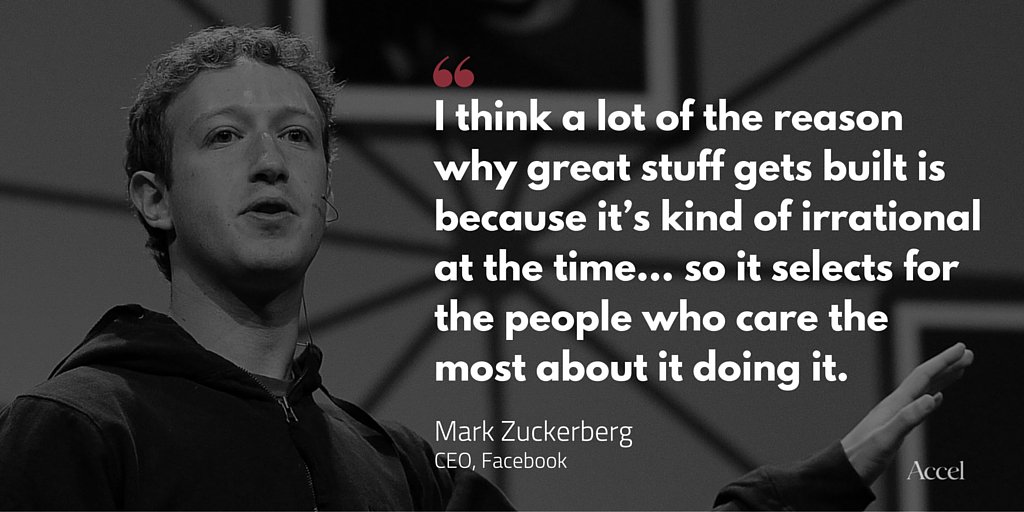 Accel's tweet image. Innovation is often irrational. It requires people who really care to change the world.