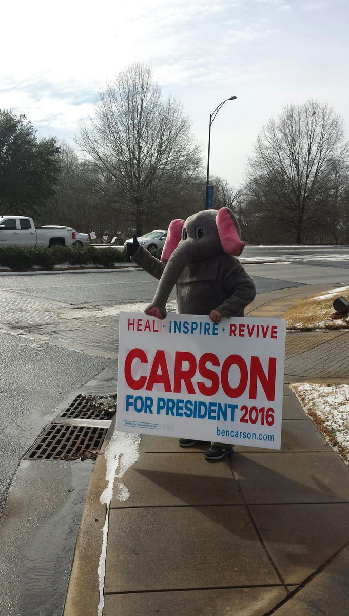 Joestjohn68's tweet photo. Will work for peanuts and @RealBenCarson , winning over voters,and their kids. #bencarson ##bc2dc26 #teamcarsonsc https://t.co/xYPeYFXKvi
