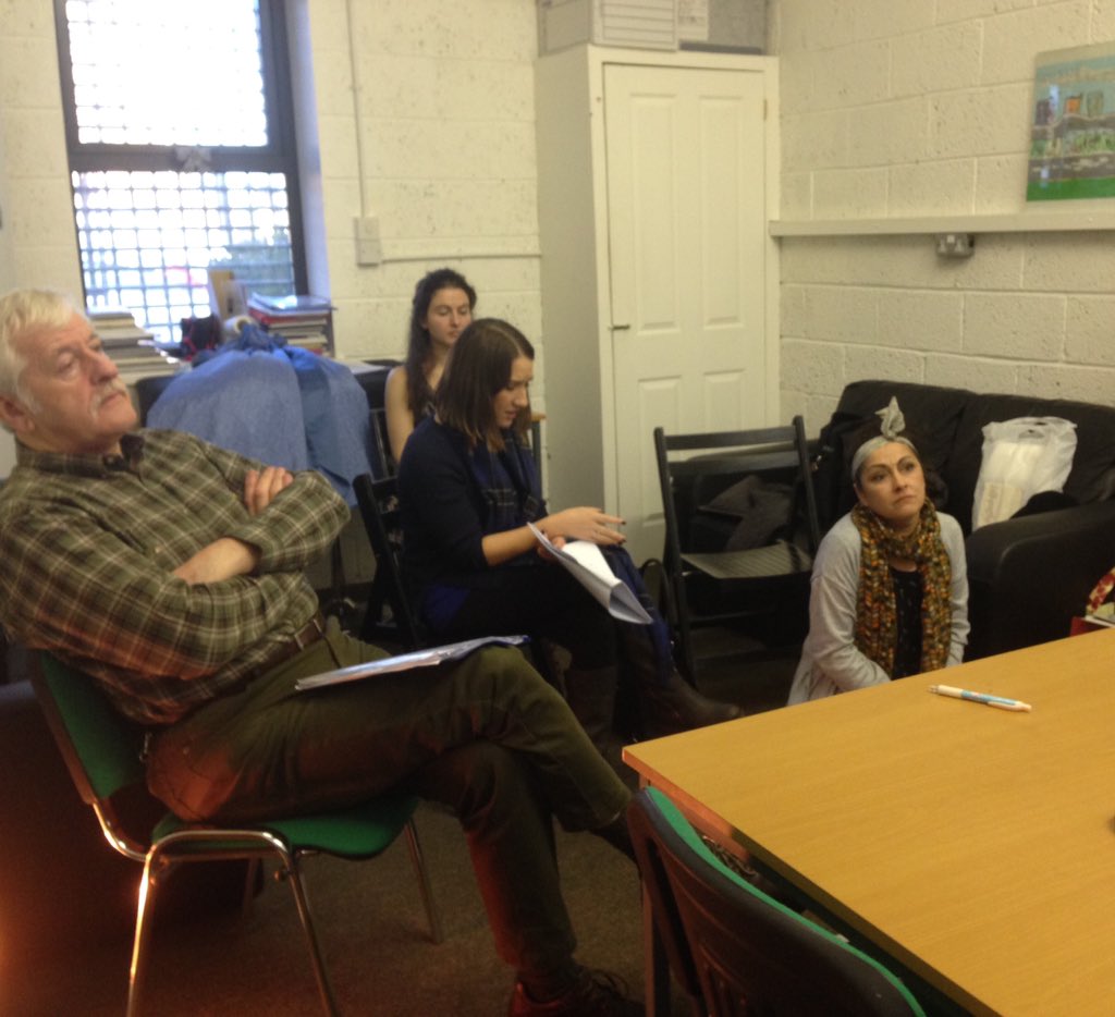 #TheSuitcase cast gathers to rehearse for City Hall event. #HolocaustMemorialDay.