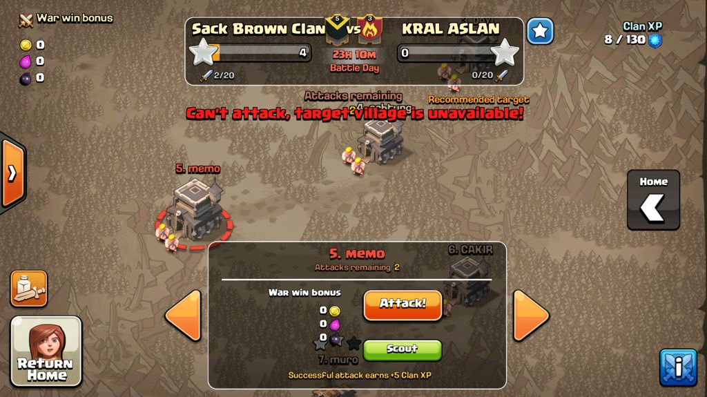 SackBrown's tweet photo. Anyone ever seen this? Apparently the guy was banned and we can't attack him? #ClashOfClans #clanwars https://t.co/f224YcZhjJ