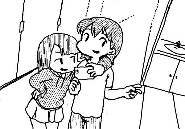 drawrで仲良しトイレ自撮りを描きました https://t.co/4CAKBOUuri 