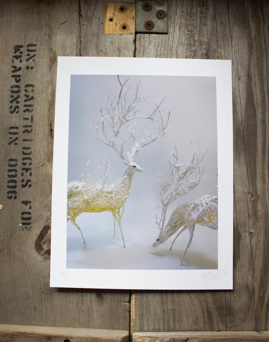 I have recently released new prints! ellenjewettsculpture.com #ellenjewett #artprint #giclee #wolf #deer #surrealism