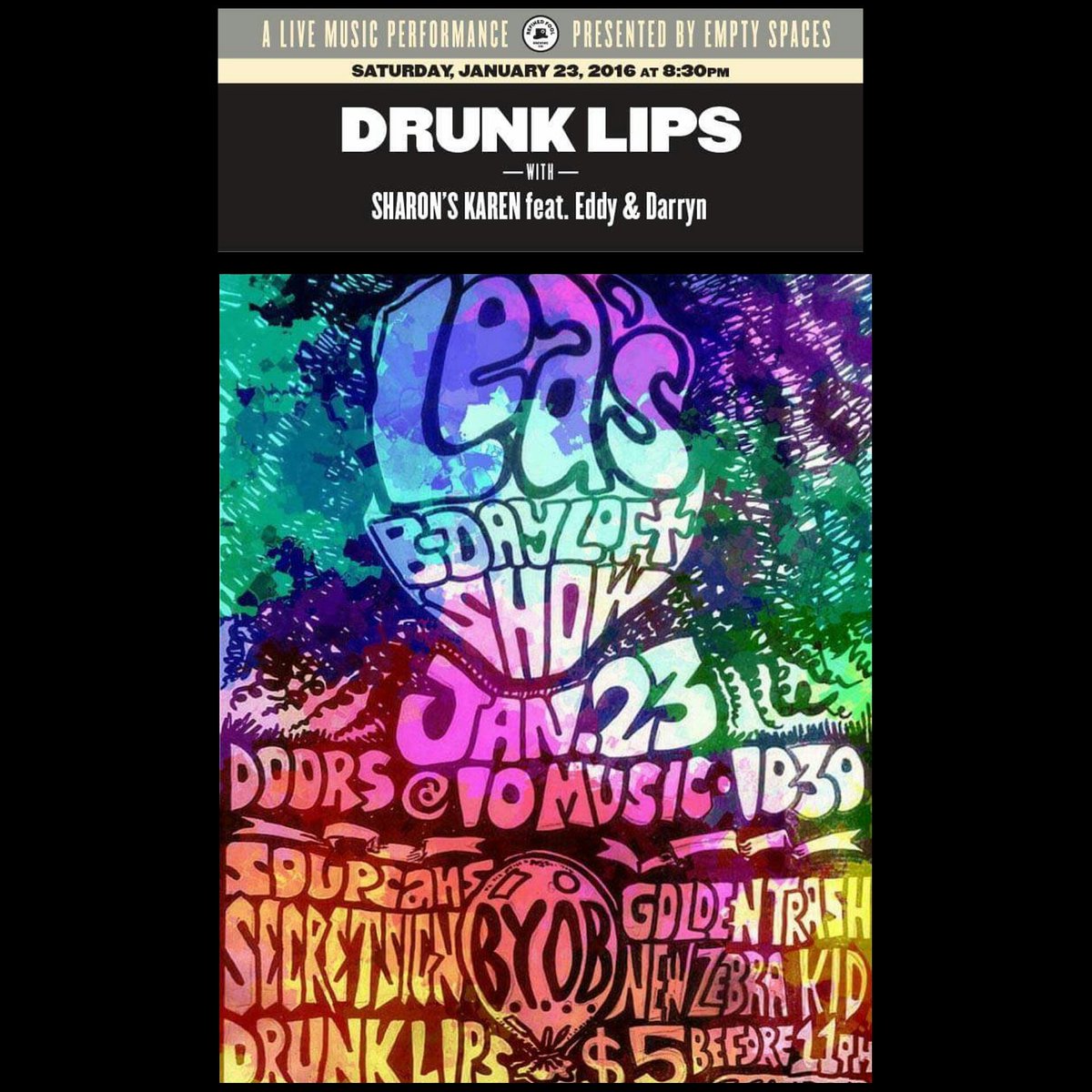 DRUNK_LIPS's tweet image. #Sarnia bound to play at #refinedfoolbrewery and Lea&apos;s birthday loft show with some kickass bands! #emptyspaces