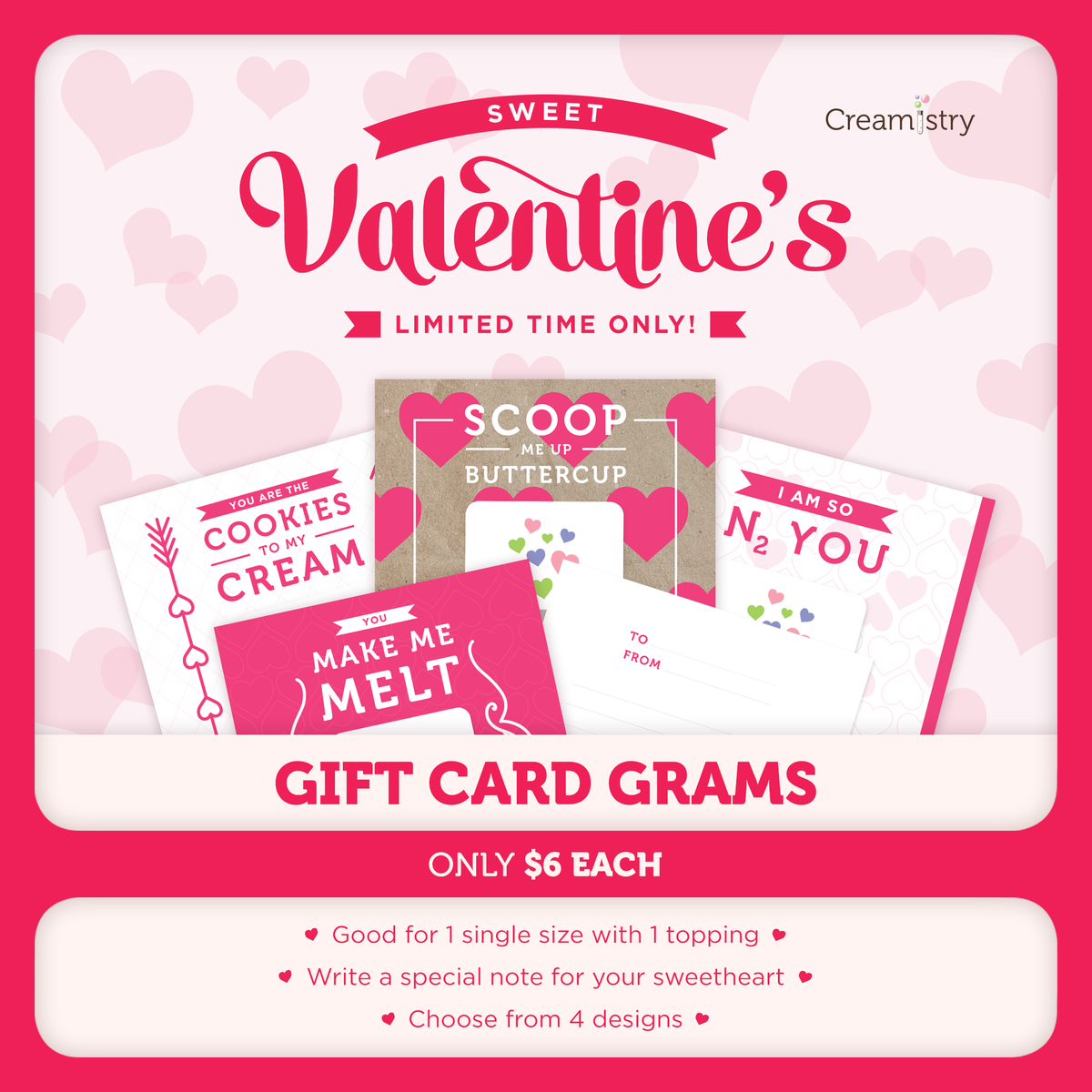 creamistry_rh's tweet photo. This #ValentinesDay, give Creamistry #icecreamgram (single scoop ice cream+topping $6 thru 2/14) #626 #foodiegram https://t.co/OAAqeOxFSS