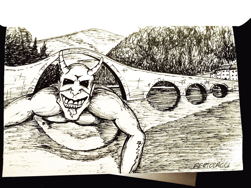 #ponteDelDiavolo Borgo a Mozzano  #devil #legend #italia #sketch #drawing #illustration