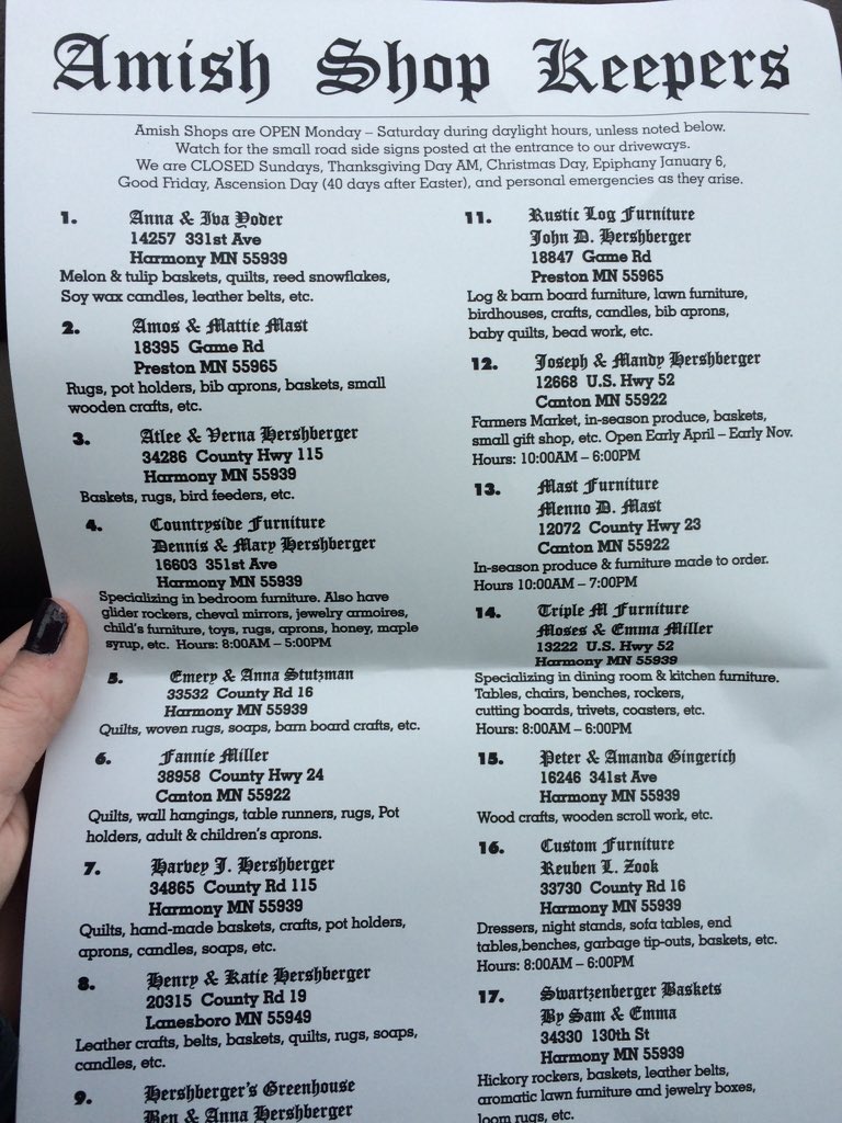 OLD crow Antiques on Twitter "These FREE Amish tour maps are available