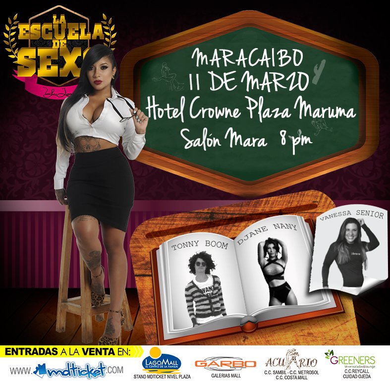 mdticket's tweet photo. Los alumnos de @laescueladesexo en Maracaibo interectuarán con la maestra @yeilove >> #11Mar8pm @crowneplazamm https://t.co/JqeAl91c4u