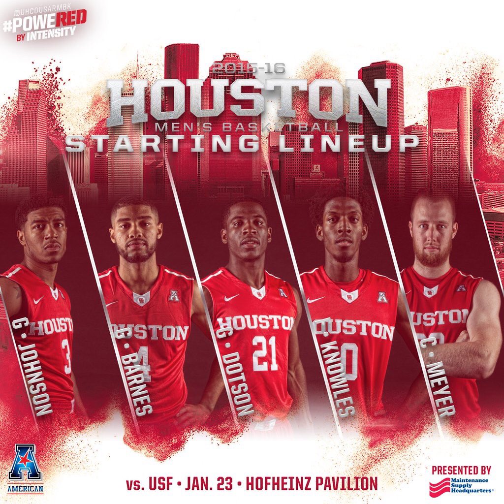 SPORTalkHouston's tweet photo. Starters are in the books!
The Coogs look to get back on track against the Bulls of USF. 

#GoCoogs https://t.co/iaNpLAaNuG