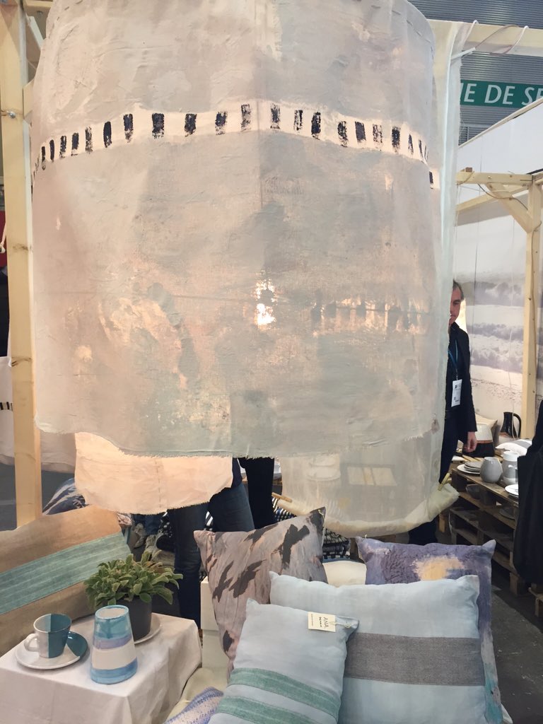 Annabelsmithint's tweet photo. Lovely the breezy giant linen shades just everywhere at #maisonetobjet #chiclighting #Shadechic https://t.co/G2C93VKJjg