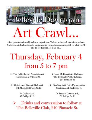Belleville Downtown Art Crawl - Feb 4, 5-7pm <a href="/QAC1967/">Quinte Arts Council</a> buff.ly/23jV1Le