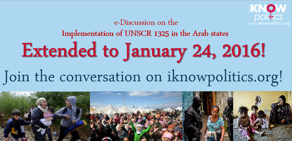 iKNOW_Politics's tweet photo. One more day left to engage in @iKNOW_Politics #ediscussion on Women, Peace & Security in the @Arab world! https://t.co/nD7BbR3YkF