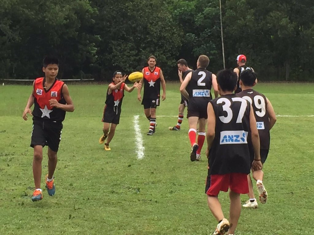 DubesAustralia's tweet image. Weekend before #AustraliaDay. Perfect for footy. Cricket too. Garudas v Bintangs #AFL at Buperta Park, Cibubur.