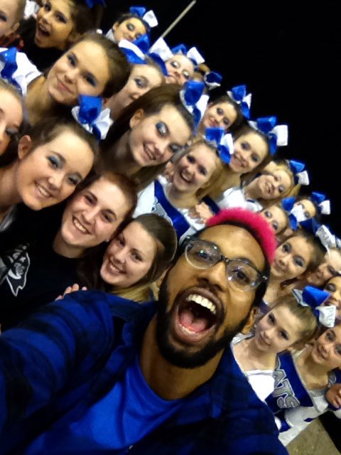 FrostFestCheer's tweet photo. #Selfie with Pats Cheerleading! 💙❄️⛄️🎀 #FrostFest16 https://t.co/9ouACHpMeJ