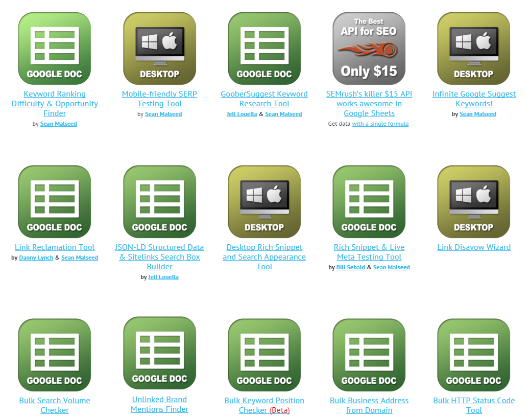 Génial ! Beaucoup d'outils #SEO gratuits basés sur Google Doc (Excel).
ranktank.org