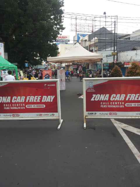 pengamanan car free day  arus lalu lintas lancar polres tasik kota