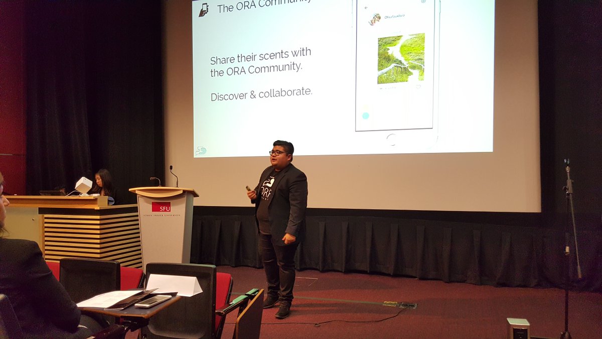 sfuSEY's tweet photo. Great job to our last finalist presenter, Kevin Cruz, from @ORAScents! Stay tuned for the big announcement! #SEY2016 https://t.co/qVgHG2SCng