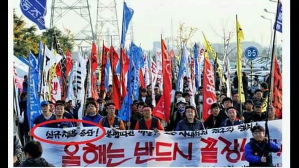 민주노총 궐기에 쓰여있는 신규채용 중단 ㅋㅋㅋㅋㅋㅋ