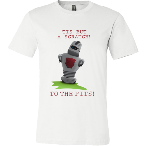 SpazzbotTees's tweet photo. "Tis but a scratch!" Shop the collection! #FIRSTSTRONGHOLD #omgrobots https://t.co/hIiqGXu14W https://t.co/DMMhEE1AEr