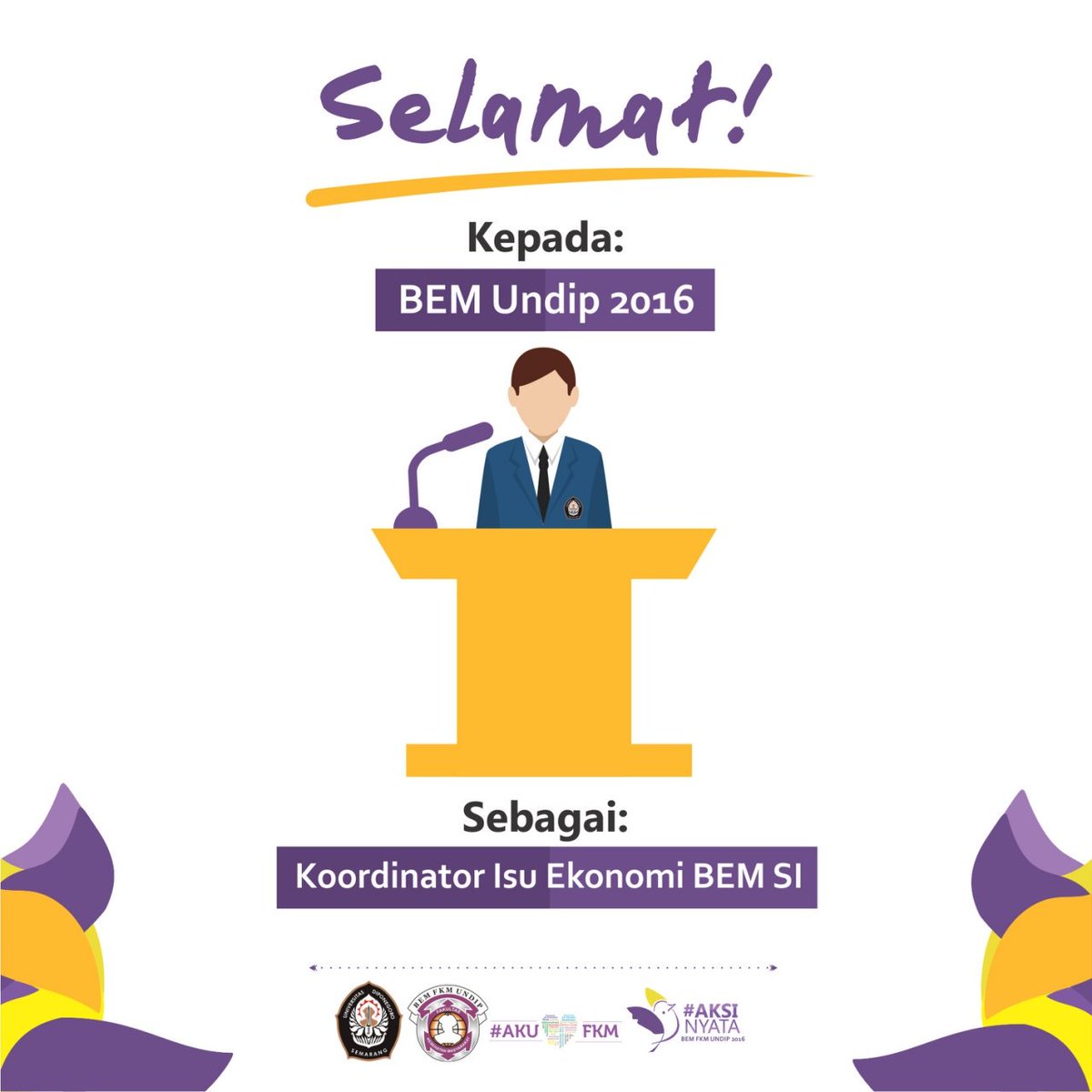 Selamat kami ucapkan kepada <a href="/BEMUndip_/">BEM UNDIP</a> yang menjadi Koordinator Isu Ekonomi BEM SI 2016! :)