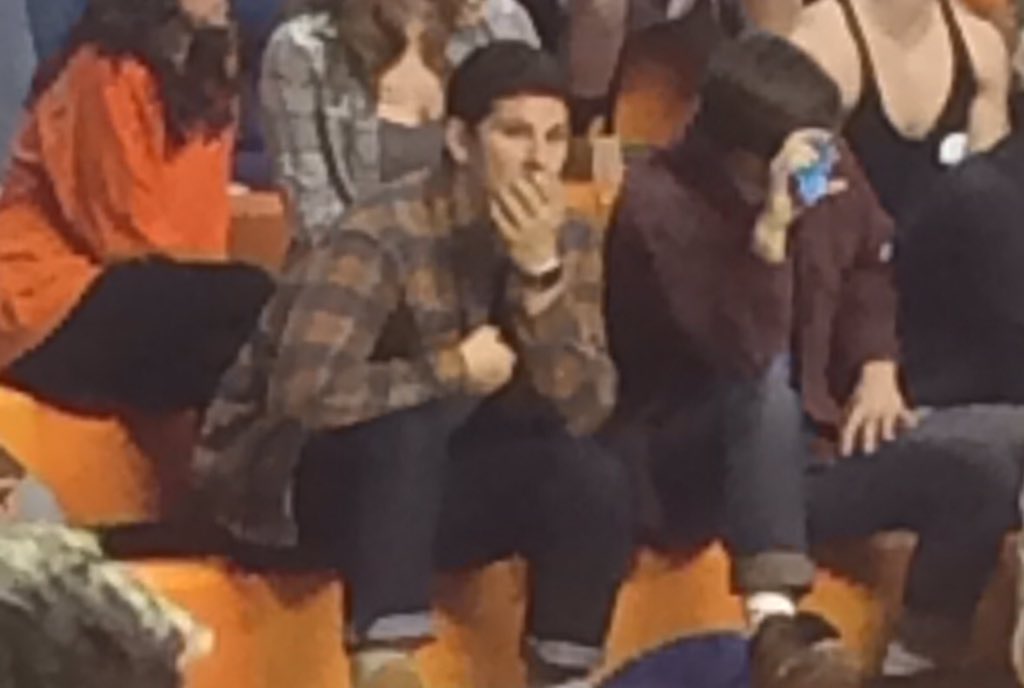 okstatestalker's tweet photo. Dear Wrestling Match Guy,
We know you saw us waving, why didn't you wave back? 
XOXO Stalker Girls https://t.co/F3JrMHfcen
