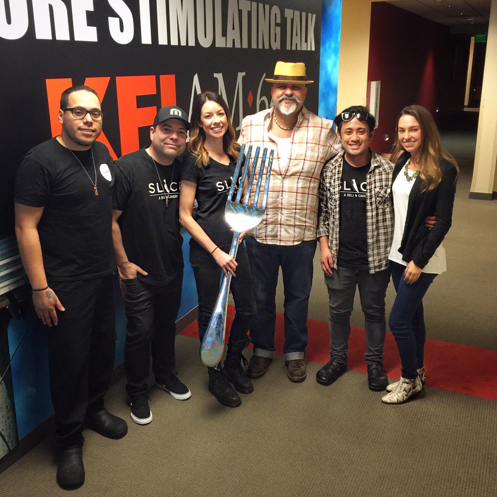 talia_samuels's tweet image. The @slicedelicakery team was live in studio today with @forkreporter on @kfiam640. #forkreport #slicedeliandcakery