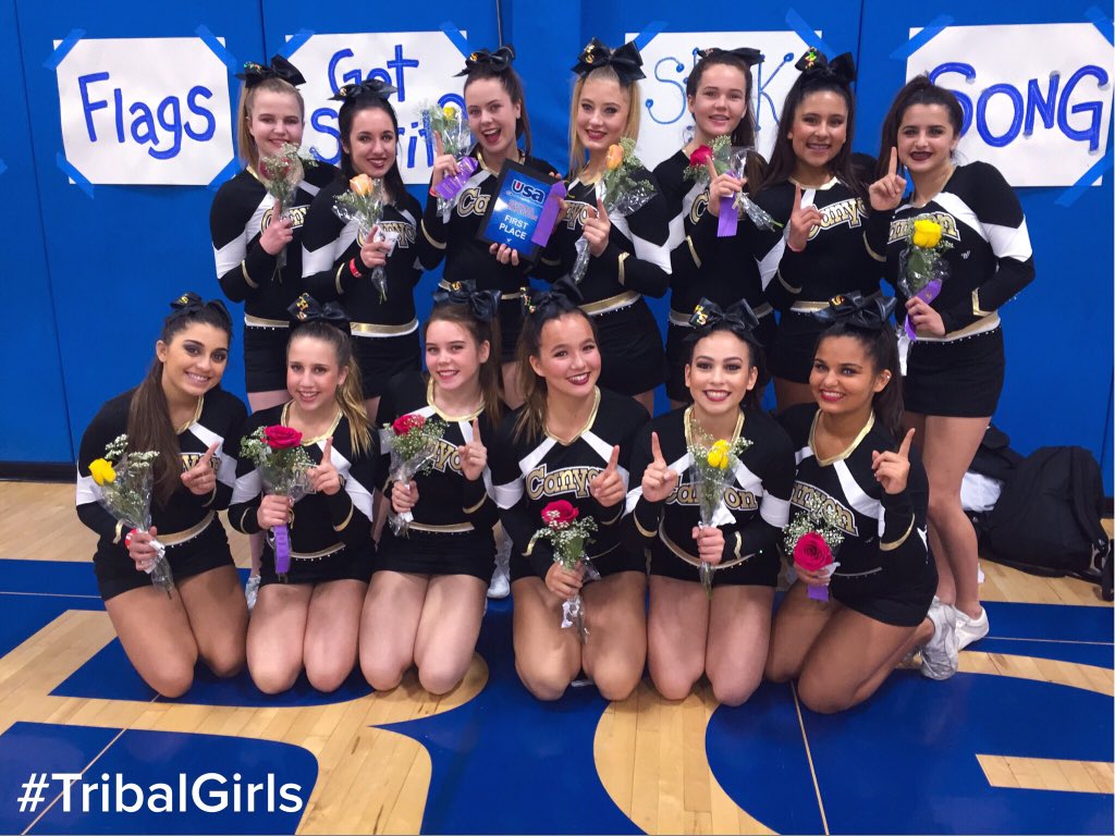 tribalgirls's tweet photo. Competition Today!Junior Varsity taking home 1st place💛🏆🔥. #TribalGirls #ComancheCheer #1stPlace https://t.co/e1YA9SkG5w
