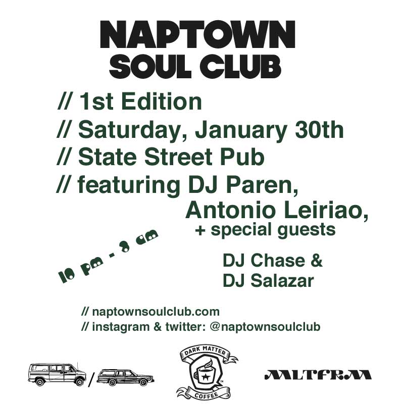 paren's tweet photo. One week from tonight @Naptownsoulclub kicks off at @statestreetpubs! https://t.co/meXvIO6SlL
