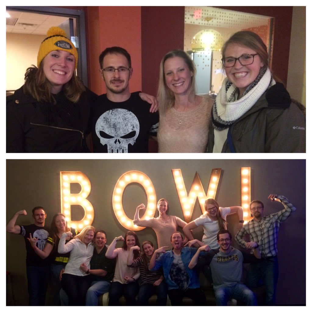 DuqWRow's tweet photo. Duquesne Rowing Epic Bowling Spectacular Invitational. #rowingrocks #DuquesneFamily #LifeIsACompetition https://t.co/Fp7uu5RZkc
